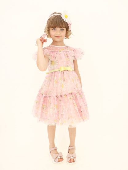 Abito tulle stampa margherite