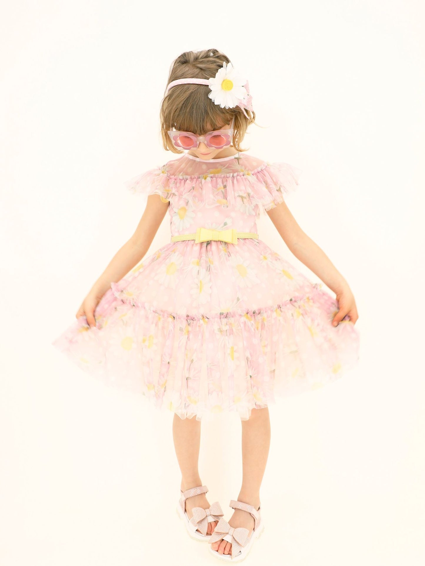 Abito tulle stampa margherite