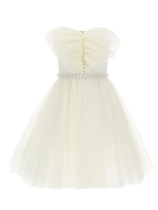 Hand silk tulle dress heart