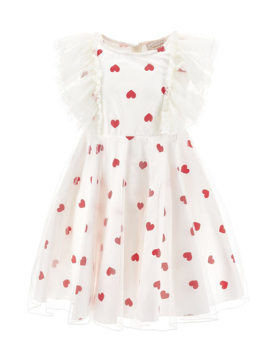 Abito popeline tulle a cuori