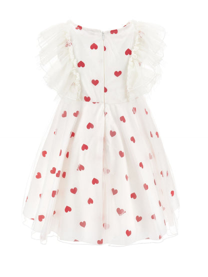 Abito popeline tulle a cuori
