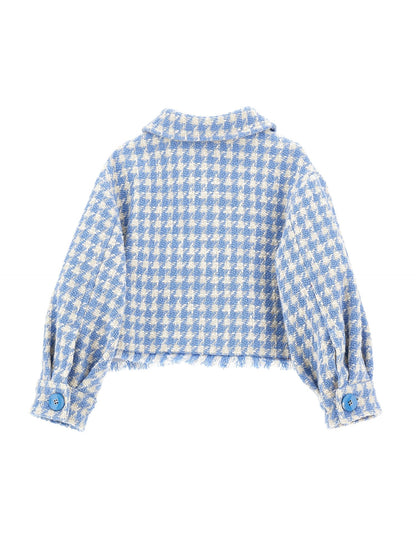 Fringed houndstooth jacket
