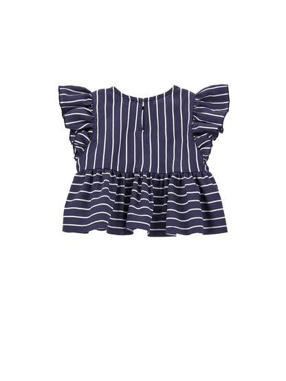 Muslin top with alternating stripes