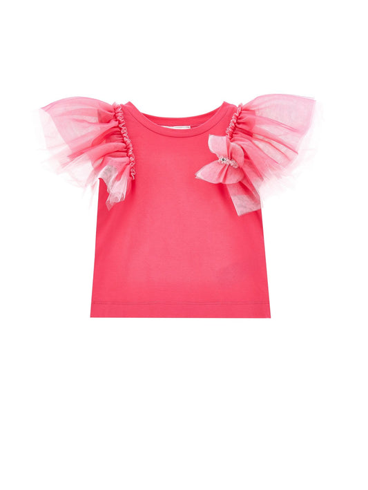 T-shirt with rhinestone butterfly
