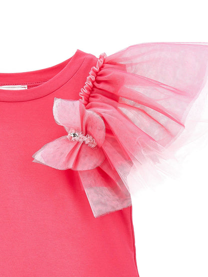 T-shirt with rhinestone butterfly