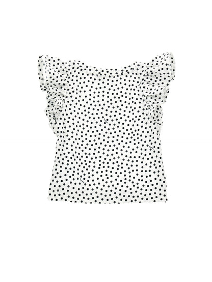 Jersey tank top with ruffles