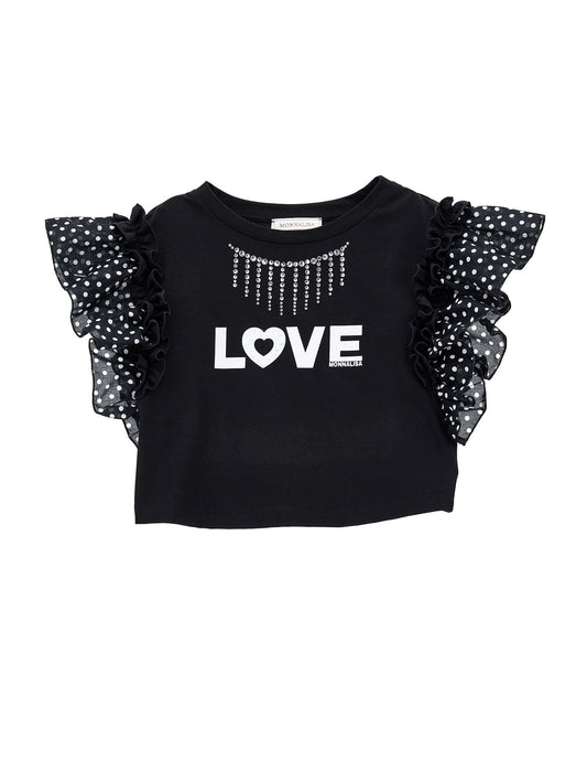 Rhinestone jersey top