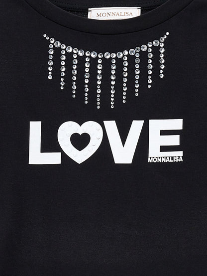 Rhinestone jersey top