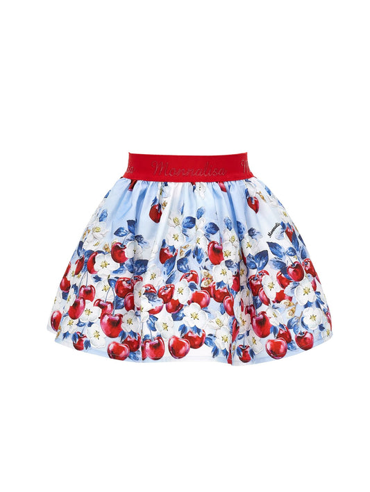 Cherry print cotton skirt