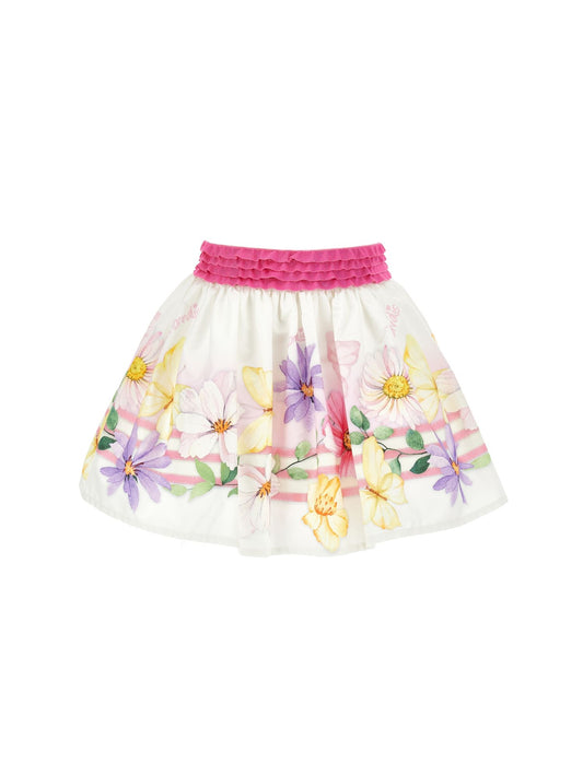 Floral poplin skirt