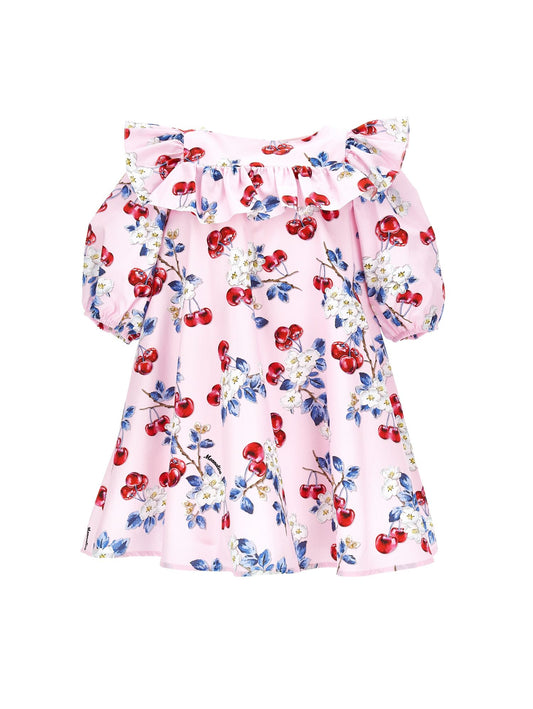 High-waisted poplin dress