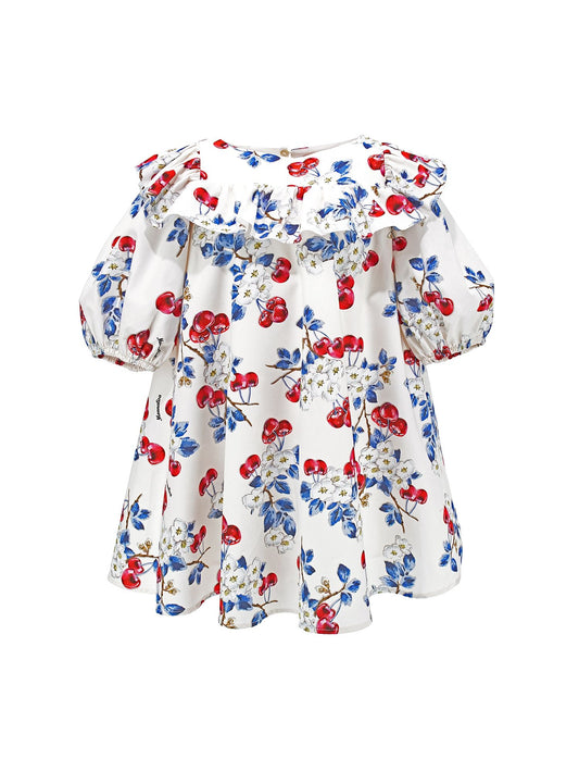 High-waisted poplin dress