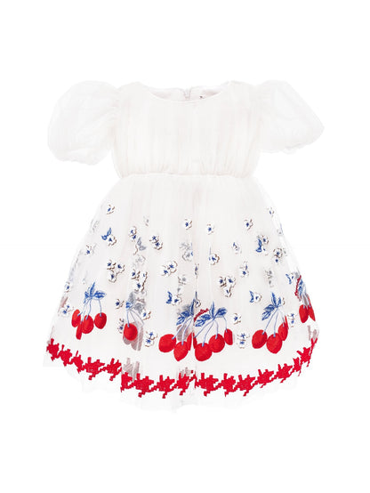 Abito tulle ricamo ciliegie