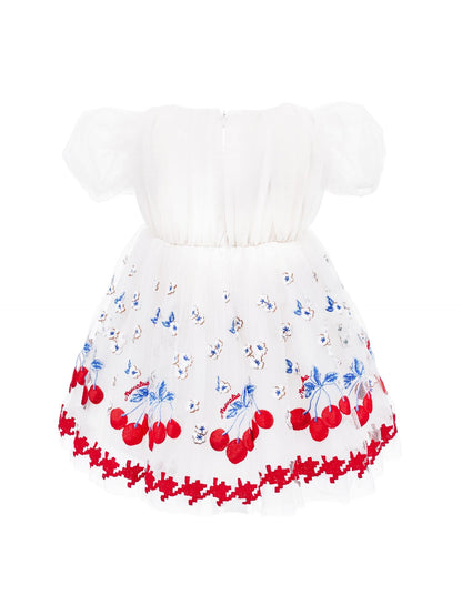 Abito tulle ricamo ciliegie
