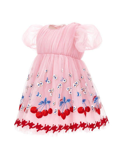 Abito tulle ricamo ciliegie