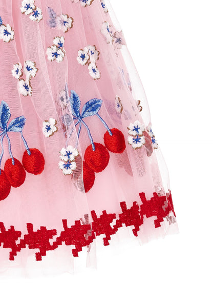 Abito tulle ricamo ciliegie