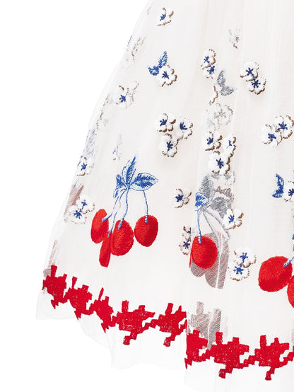 Abito tulle ricamo ciliegie