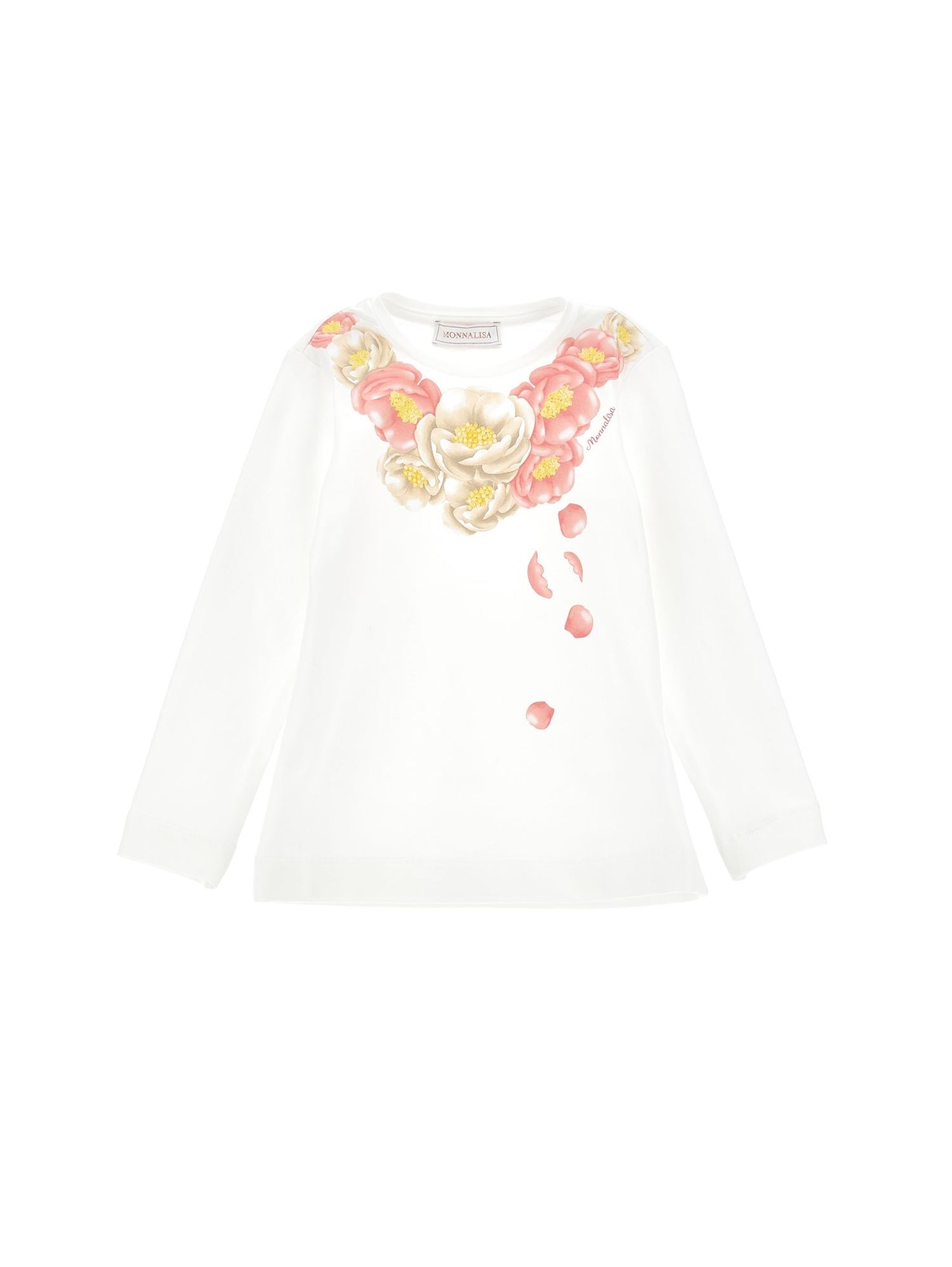 Cotton T-shirt with flower necklace