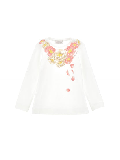 Cotton T-shirt with flower necklace