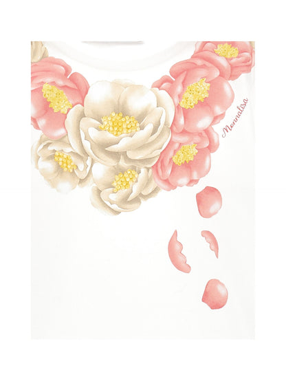 Cotton T-shirt with flower necklace