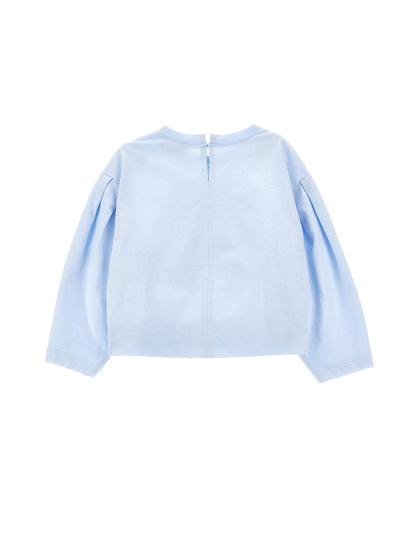 Cropped T-shirt with cabin print
