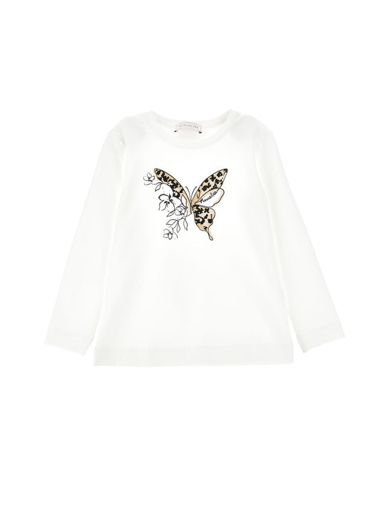 Jersey T-shirt with maxi butterfly