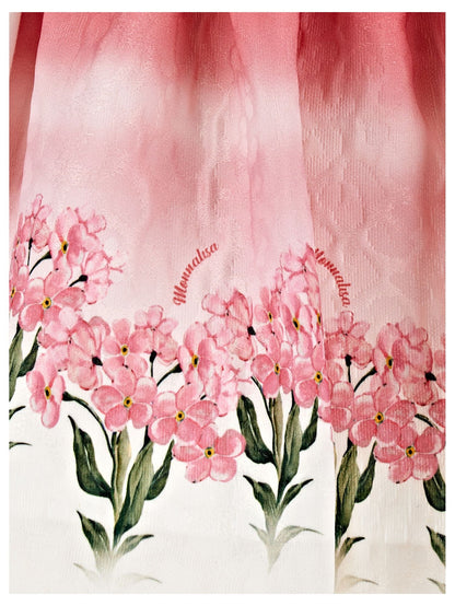 Abito matelassé con gonna florale