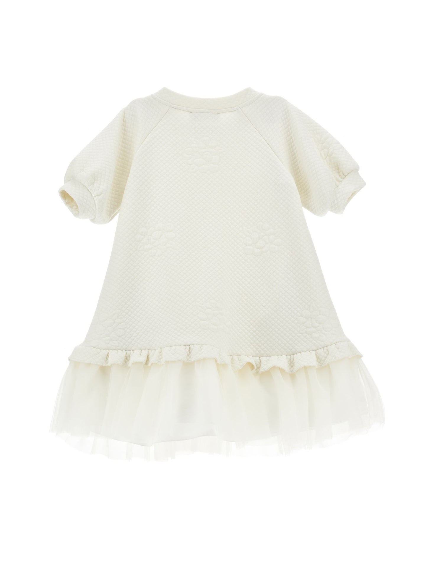 Abito matelassé con balza tulle