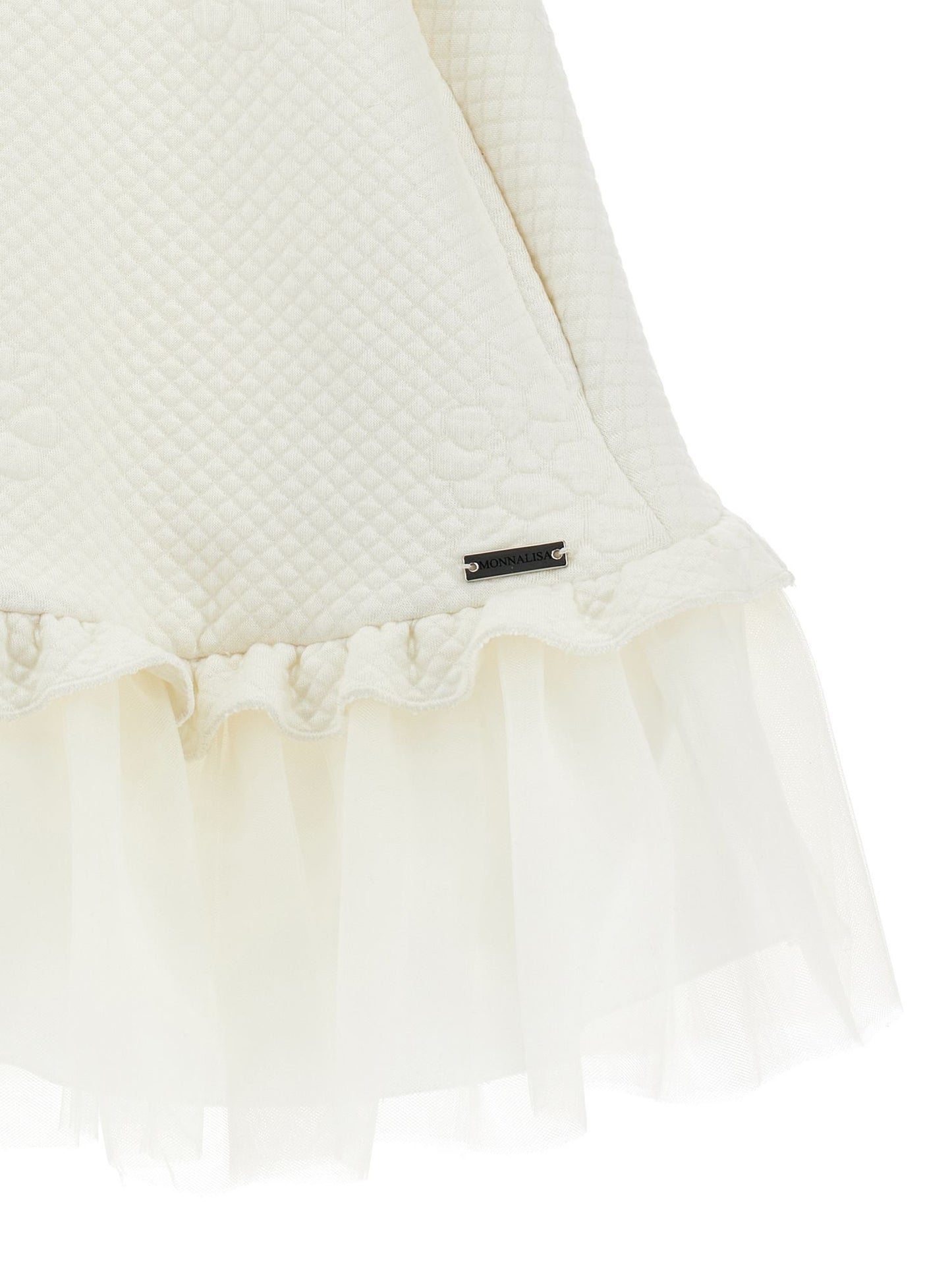 Abito matelassé con balza tulle