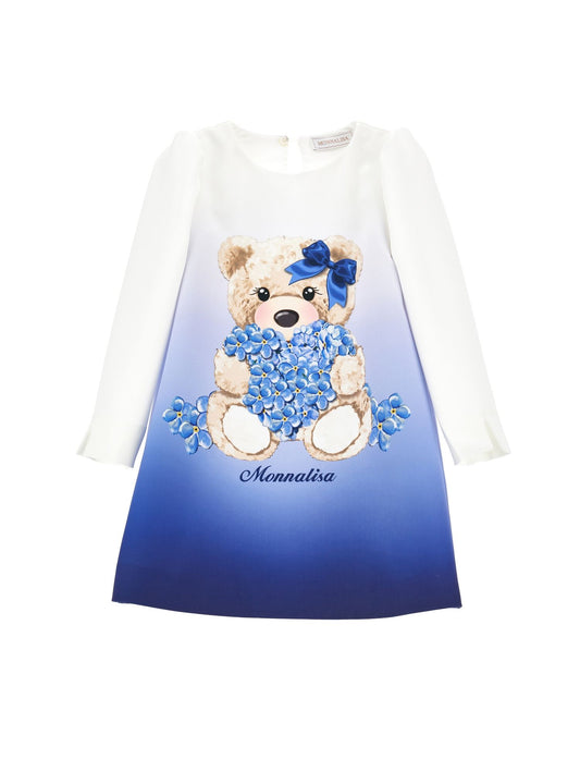 Crêpe dress with maxi teddy bear