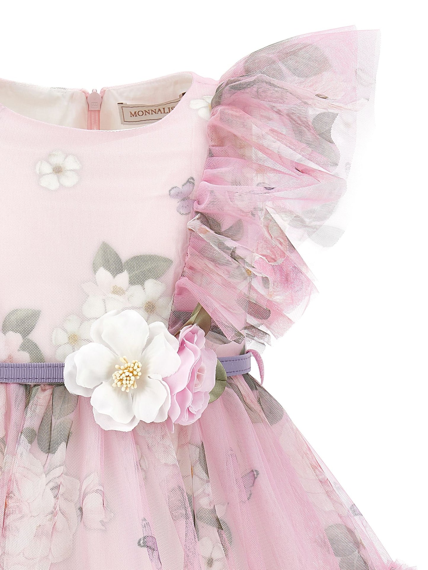Vestido de tul con estampado de rosas