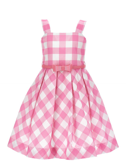 Gingham poplin dress