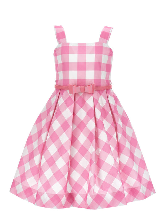 Gingham poplin dress