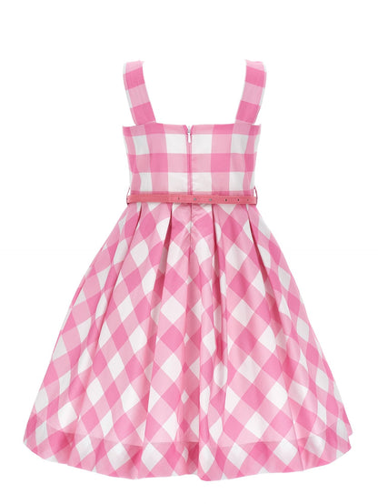 Gingham poplin dress