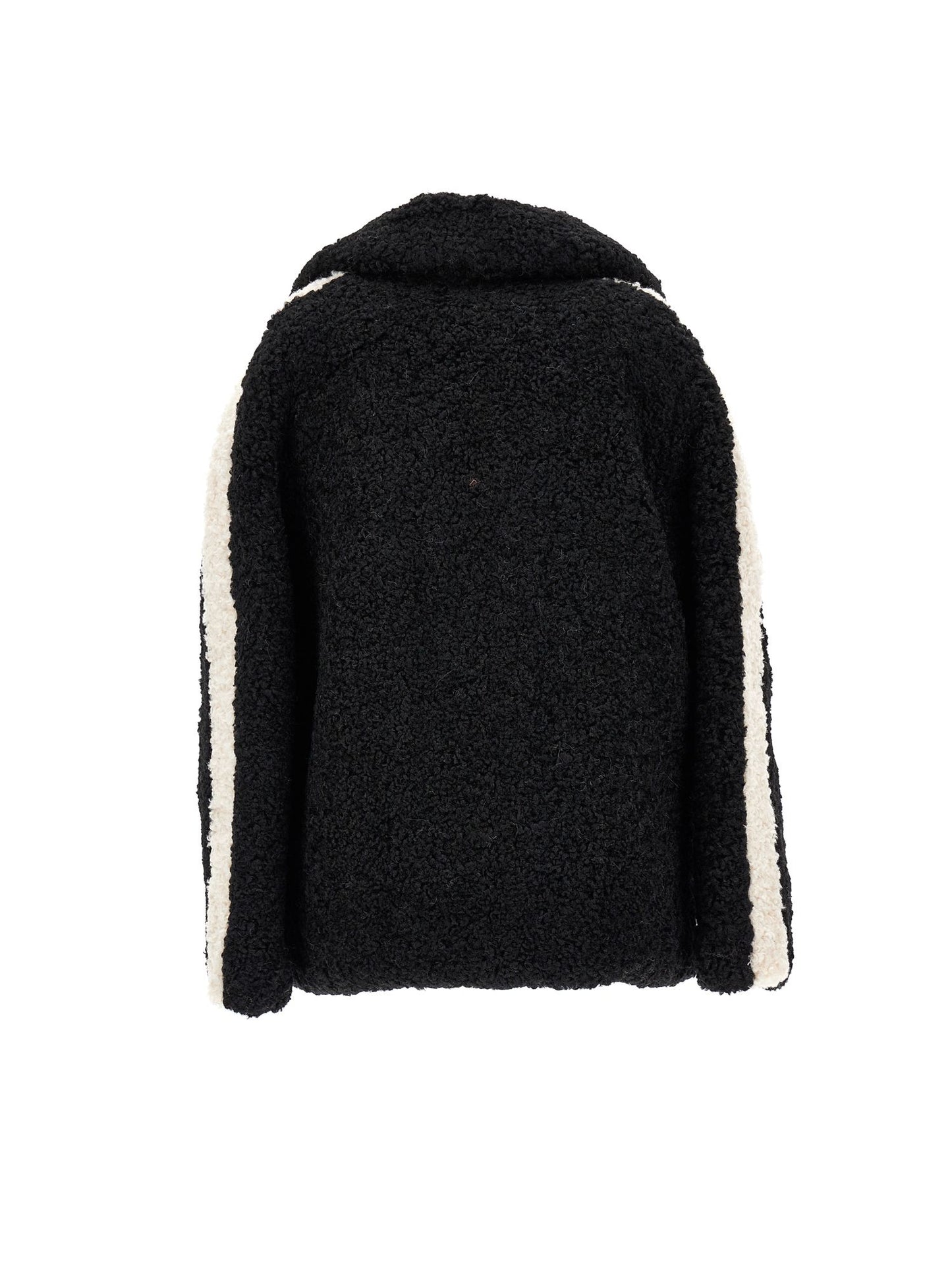 Plush jacket with lapel collar