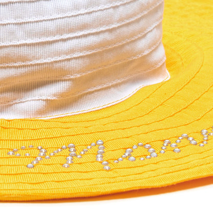 Grosgrain hat with rhinestones