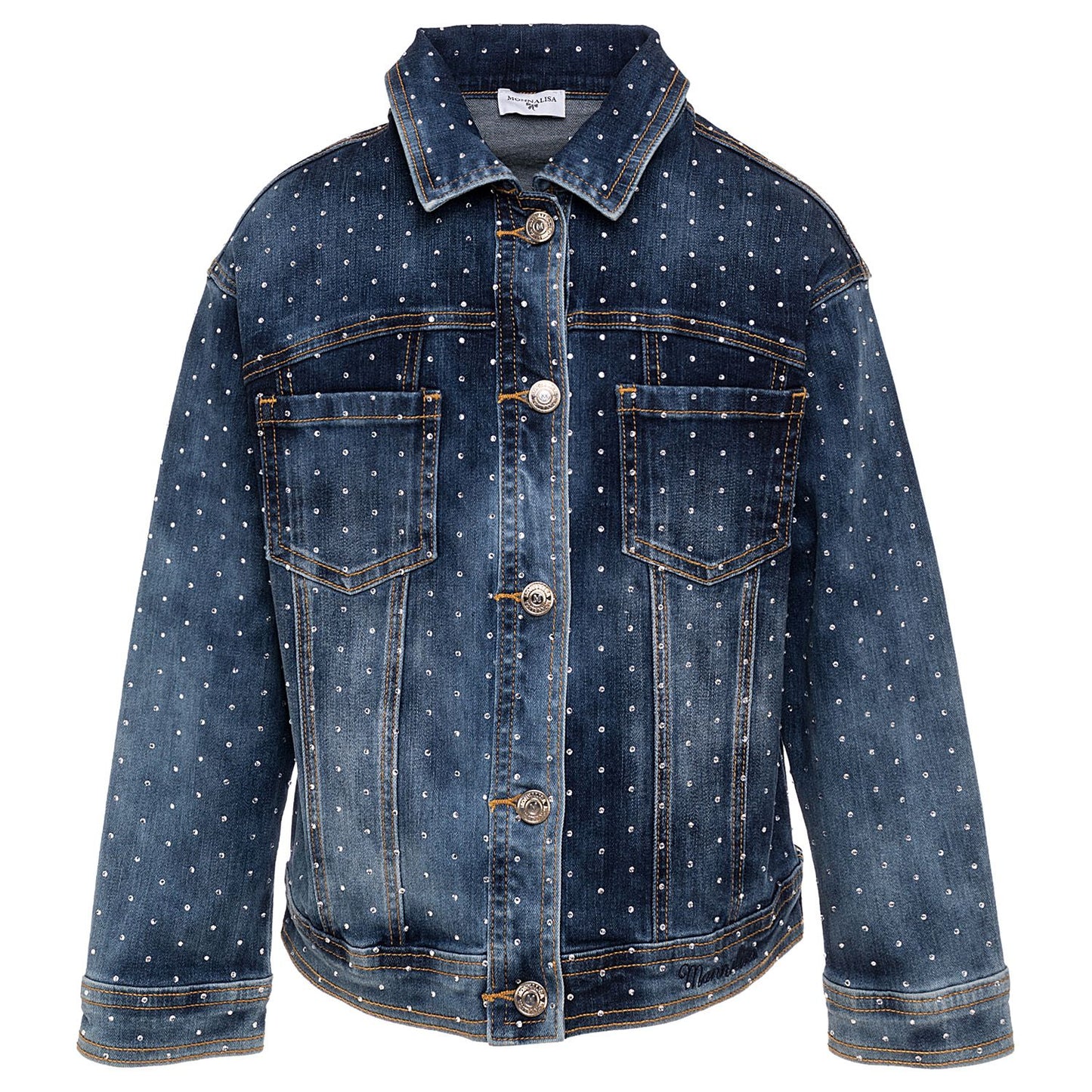 Denim jacket with rhinestones