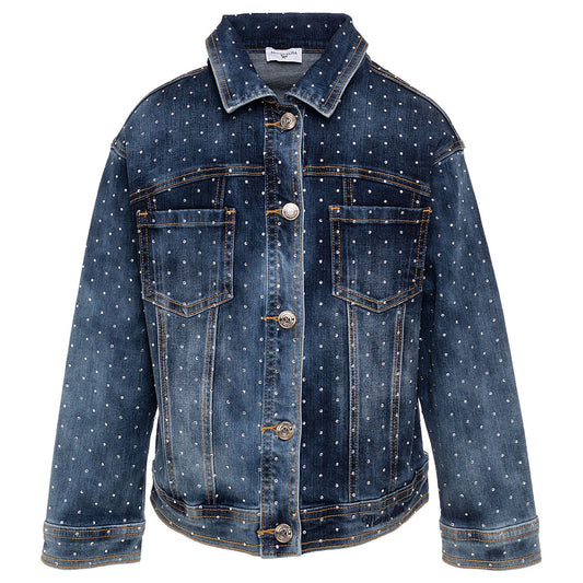Denim jacket with rhinestones