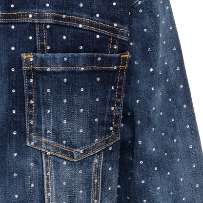 Denim jacket with rhinestones