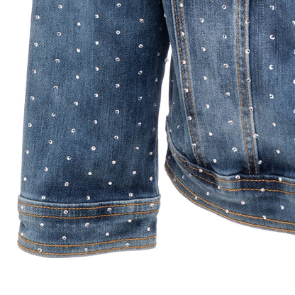Denim jacket with rhinestones