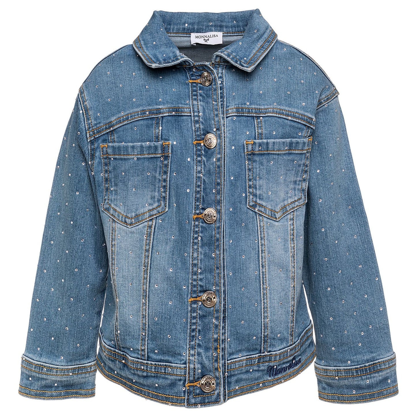 Denim jacket with rhinestones