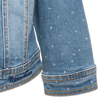Denim jacket with rhinestones