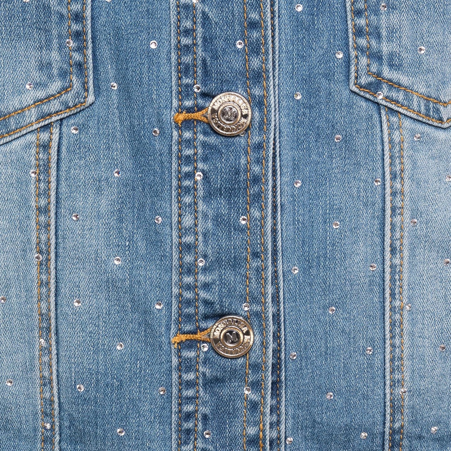 Denim jacket with rhinestones