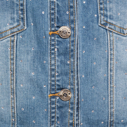Denim jacket with rhinestones