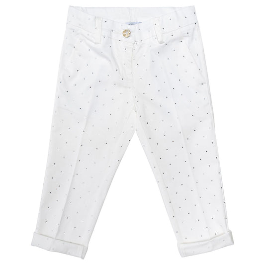 Satin trousers with rhinestones