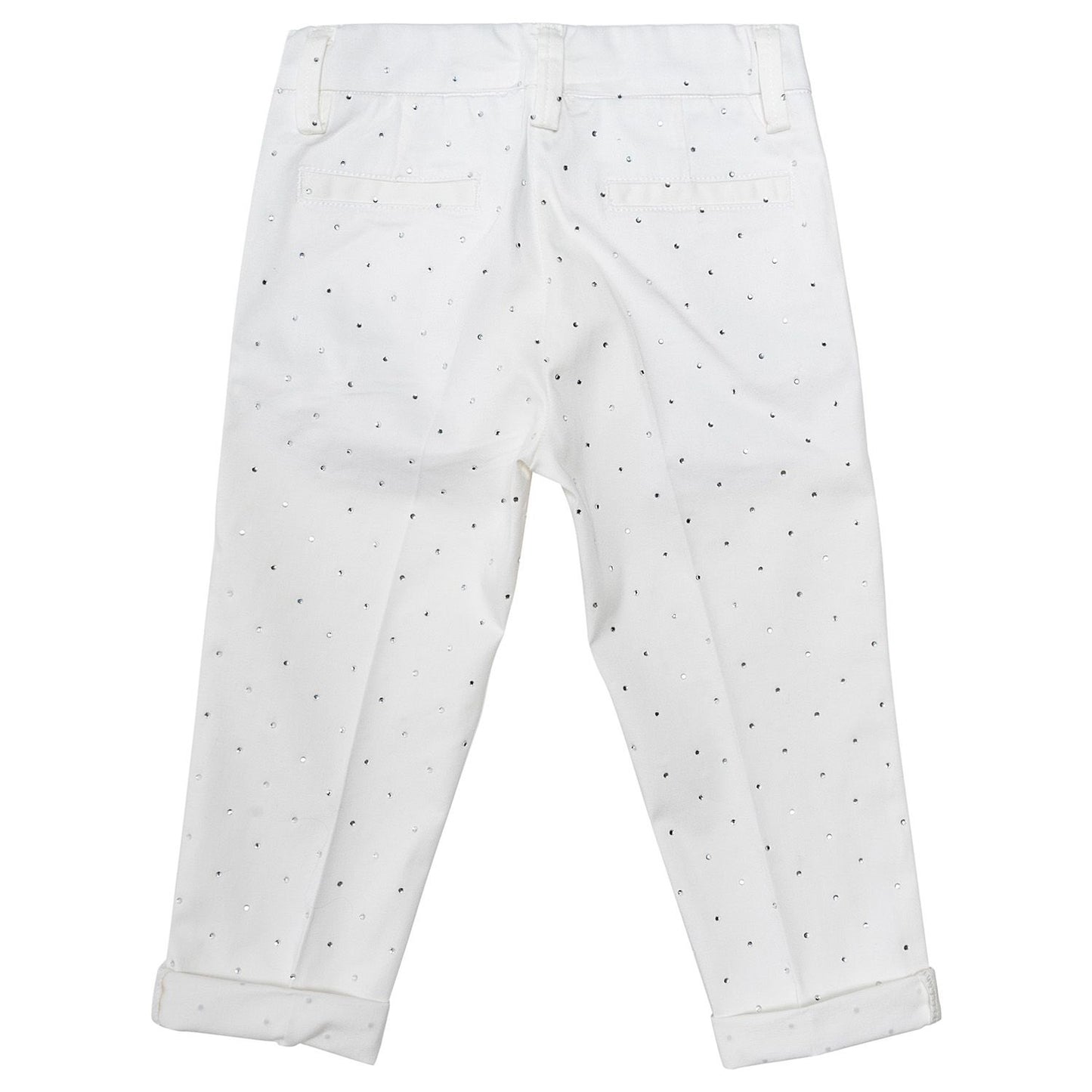 Satin trousers with rhinestones