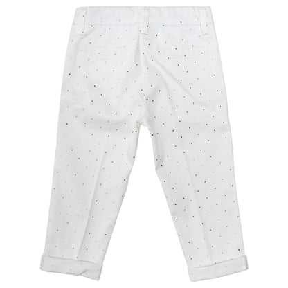 Satin trousers with rhinestones