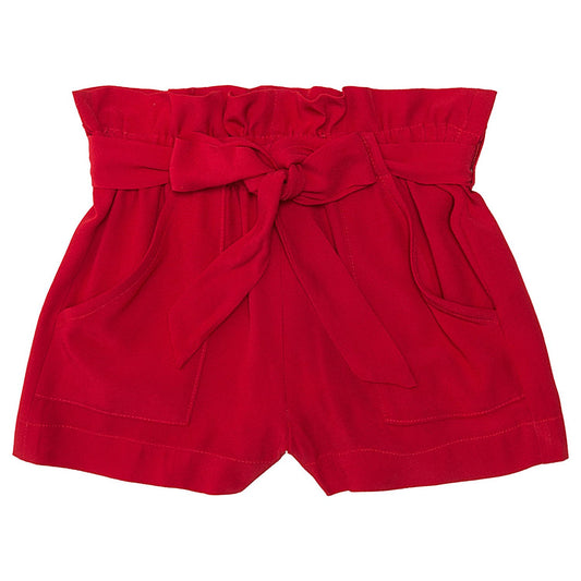 High-waisted crepe shorts