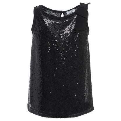 Sequin top with maxi bow
