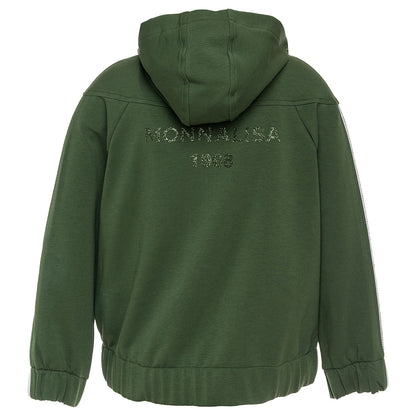 Sweatshirt with rhinestone bands